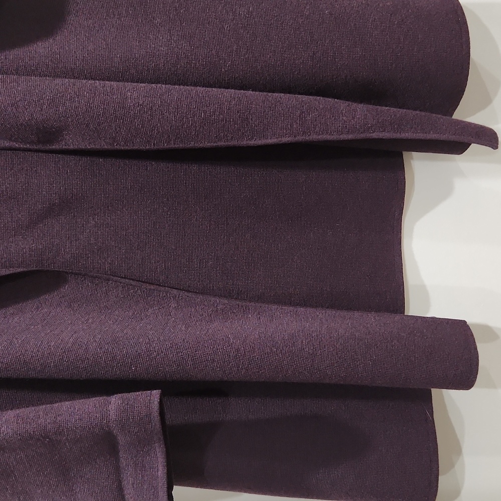 Eileen Fisher Deep Plum Knit Open Cardigan Top - Picture 7 of 12